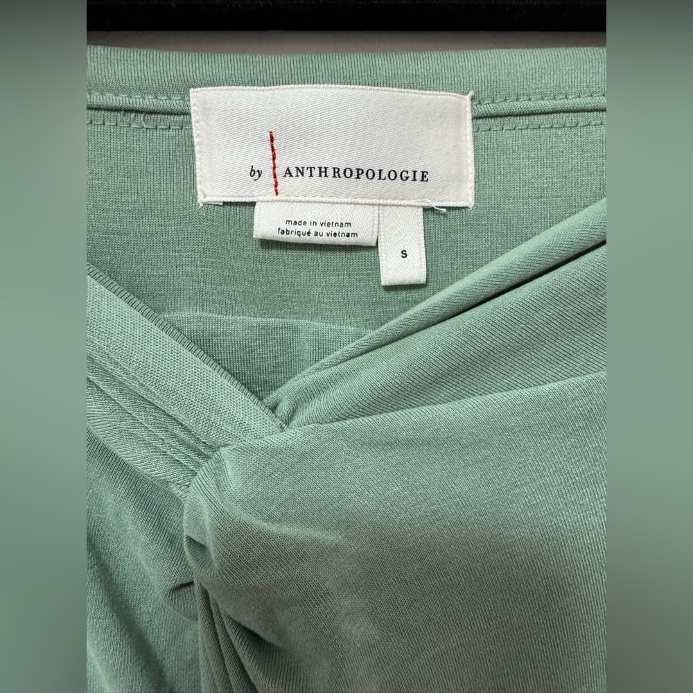Anthropologie Jersey Midi Skirt in Sage Green Size Small with slit - Picture 3 of 9
